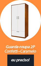 GUARDA-ROUPA 2 PORTAS CONFETTI - CARAMELO E BRANCO GIZ
